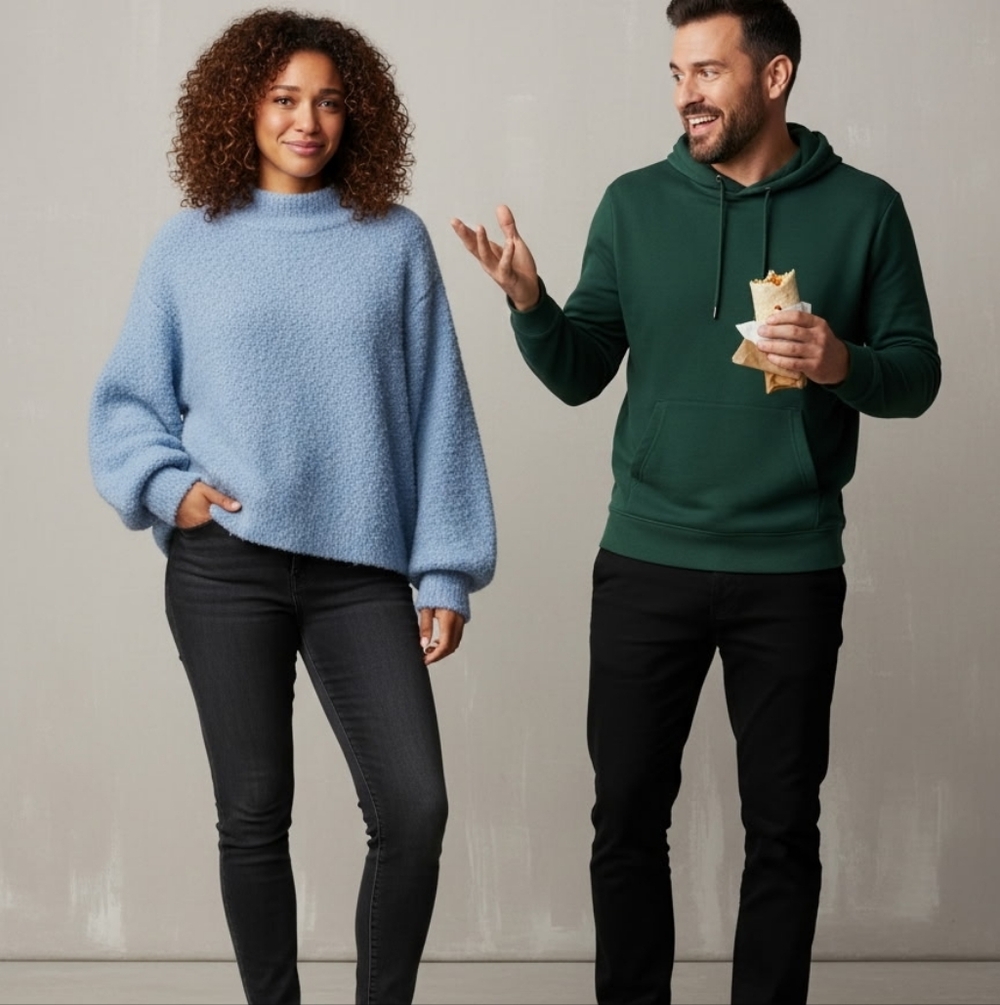 Arizona Jean Company Soft Adorable Fuzzy Ice Blue Turtleneck Sweater